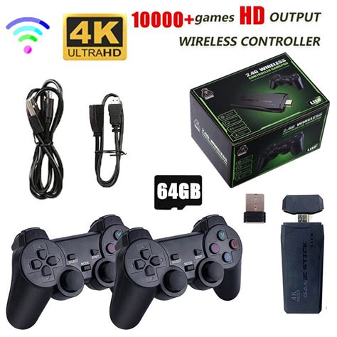 Console de Jeux vidéo 2 4G Double Contrôleur Sans Fil Jeu Bâton 4K