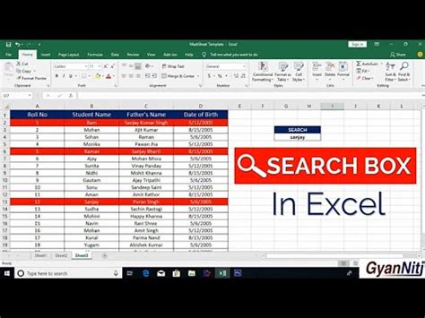 How To Create Search Box In Excel Make A Search Bar In Excel Youtube