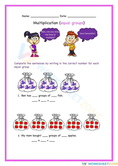 Multiplication Equal Groups Worksheet