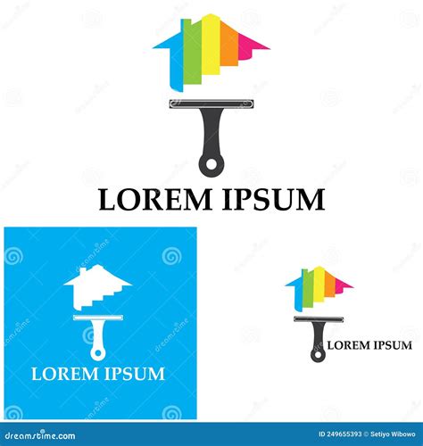 Colorful House Painting Service Vector Icon Logo Design Template Stock