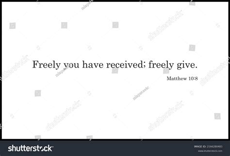 Freely You Have Received Freely Give Stock Vector Royalty Free