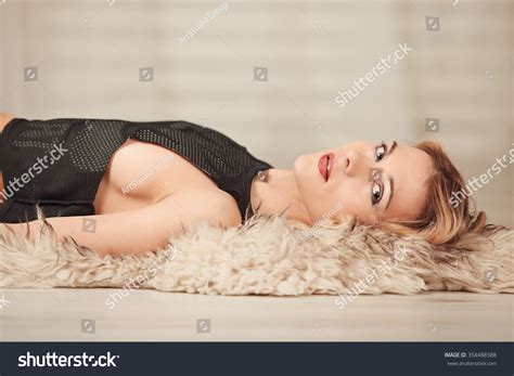 Sensual Blonde Woman Posing Black Sexy Stock Photo 354488588 Shutterstock