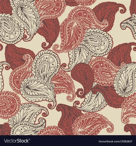 Flower Paisley Seamless Pattern Royalty Free Vector Image