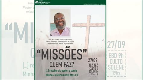 Miss Es Quem Faz Rev Adoniram Judson De Paula Ebd Youtube