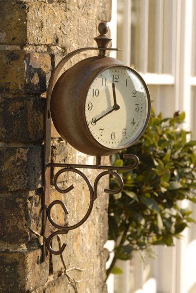 Buy Antique Rust Outdoor Clock And Thermometer Large Outdoor Wall Clock Outdoor Clock