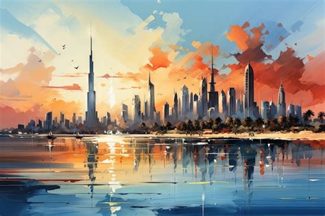 Premium Photo | Dubai city incredible downtown skyline and famous ...