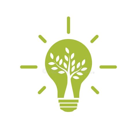 Eco Light Bulb Icon Bulb Light With Tree Inside Isolated Vector