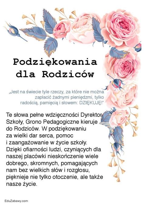 Podziękowania Dla Rodziców Okolicznościowe Podziękowania Homemade