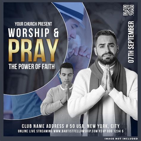 Premium Psd Praise And Worship Social Media Post Template Design