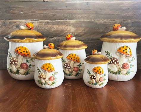 Vintage Merry Mushroom Canisters Sears Roebuck And Co Japan Choice