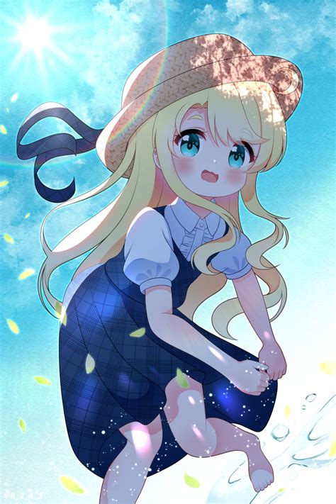 Safebooru 1girl Blonde Hair Blue Eyes Dress Hat Highres Himesaka Noa