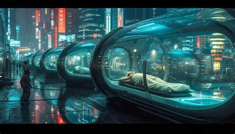 Premium Photo | A Futuristic Cityscape at Night