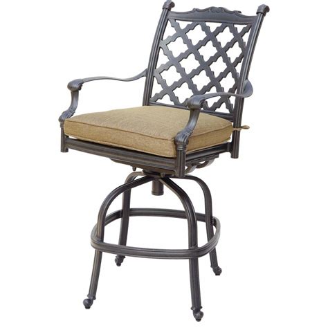 Darlee Camino Real Cast Aluminum Counter Height Swivel Patio Bar Stool Ultimate Patio