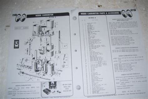 Weber 48 Ida Carb Exploded View And Parts List 2 Pages Ebay