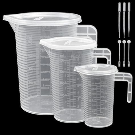 Pcs Measuring Jugs Set Adertos Ml Ml Ml Clear Plastic