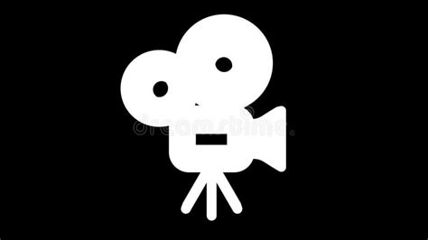 Movie Camera Logo Rotate On White Stock Video Video Of Black Media