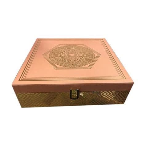 Square 7mm Peach MDF Wedding Invitation Box At Rs 700 Piece In New