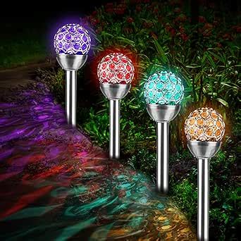 Beinhome Set Di 4 Lampade Solari A LED Per Giardino Lampada Da Giardino