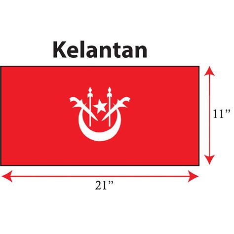 Kelantan Flag 11x21 Bendera Negeri Kelantan 11x21 Cotton