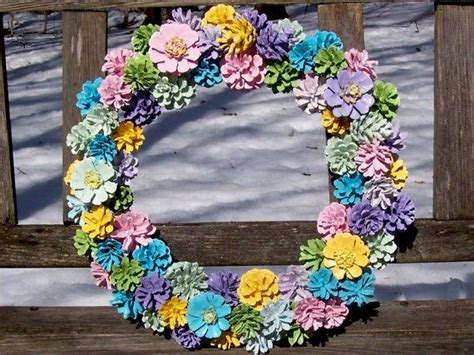 Pine Cone Wreath, Pastels. High Quality. Unique Wreath With Painted ...