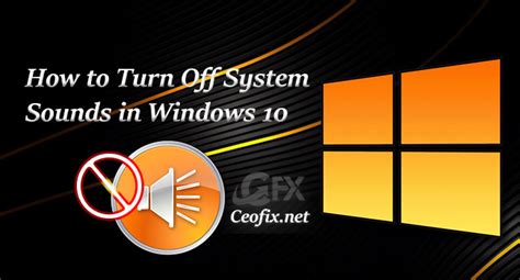 Turn Off System Sounds In Windows 10