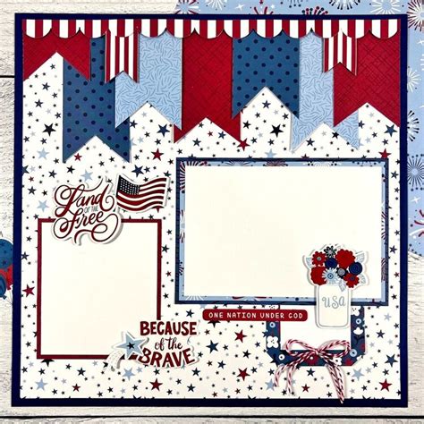 X Memorial Day Scrapbook Layout Project Idea Scrapbook