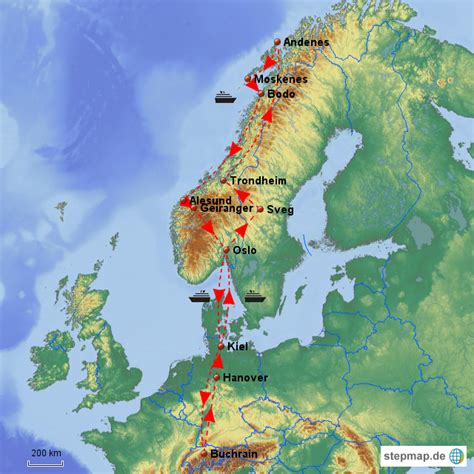 StepMap Norwegen16 Landkarte für Deutschland