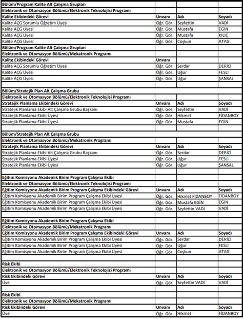 Kurullar Komisyonlar Çalışma Grupları Elektronik Ve Otomasyon