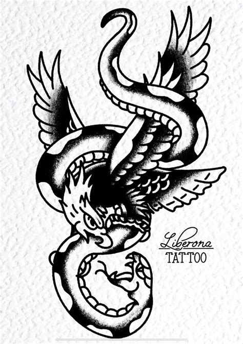 American Traditional Eagle Vs Snake Tattoo Design Desenho