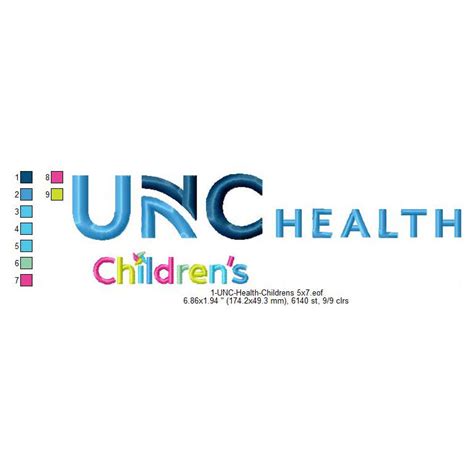 UNC Health Children's Logo Machine Embroidery Digitized Design Files ...