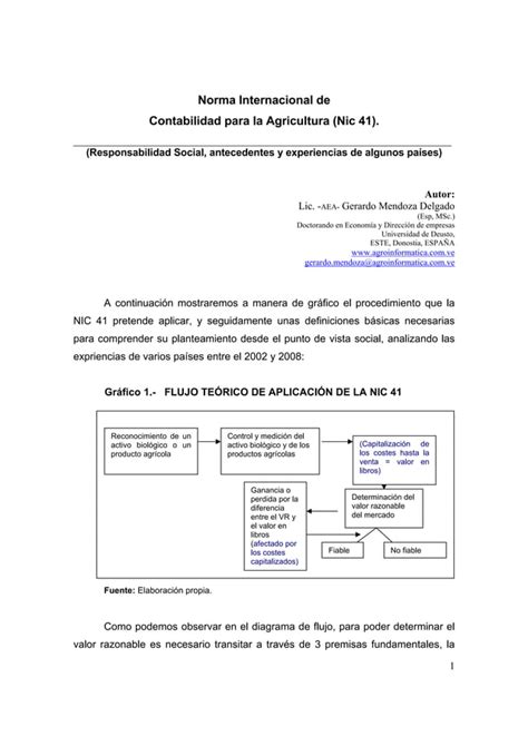 Norma Internacional De Contabilidad Para La Agricultura Nic 41 Por