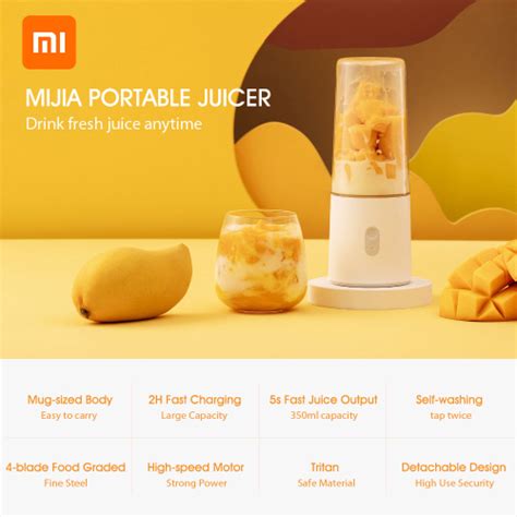 Xiaomi Mijia Portable USB Juicer Máquina Elétrica Juicer Cup Blender