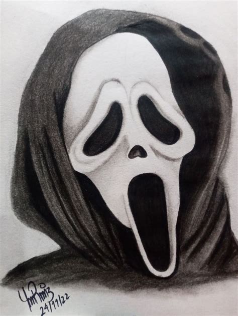 A Drawing Of A Ghost With Its Mouth Open