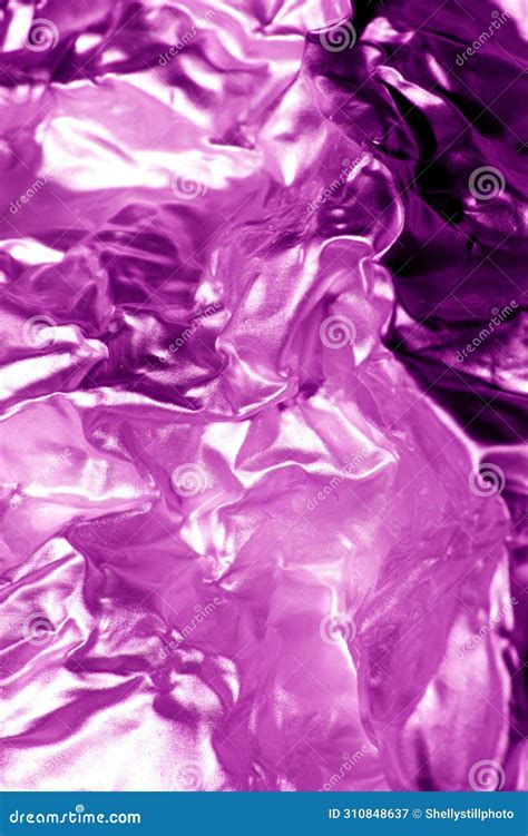 Shiny Foil Crumpled In Sharp Crumpled Metallic Gloss Background Pink