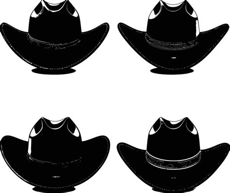 Ai Generated Silhouette Cowboy Hat Black Color Only 39218801 Vector Art