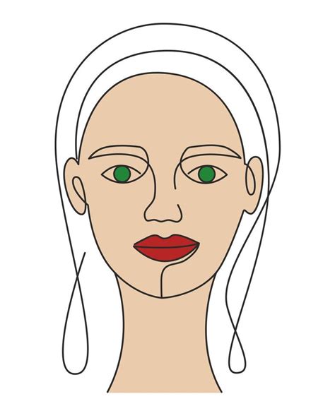 Abstract Woman Face In Minimal Style Vector Illustration 4119028 Vector