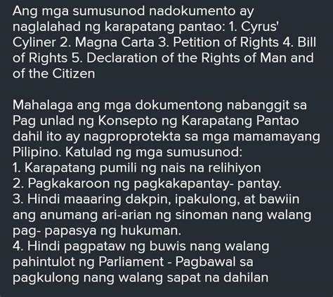 Bakit Mahalaga And Mga Binanggit Na Dokumento Sa Pag Unlad Ng Konsepto