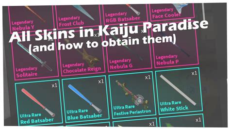 All Skins In Kaiju Paradise And How To Obtain Them Youtube