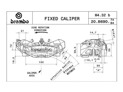 B Pinza De Freno Radial Delantero Izquierda Titanio Brembo