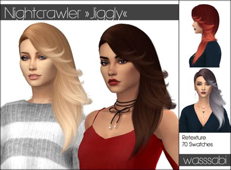 Nightcrawler Jiggly Hair Retextured At Wasssabi Sims Sims 4 CC