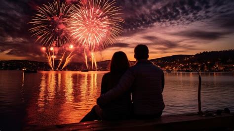 Des Feux Dartifice Pour La Veille Du Nouvel An Des Couples Apprécient