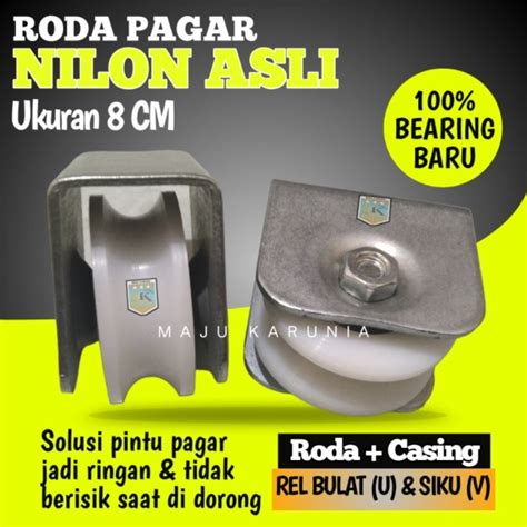 Jual Roda Nilon Gerbang Pagar 8cm Model Rel Bulat Behel Dan Rel Siku