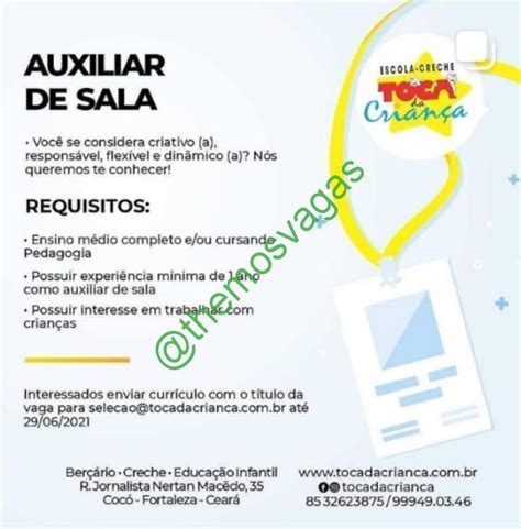 Auxiliar De Sala Fortaleza CE 01 Vaga S Themos Vagas