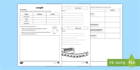 Measuring With Non Standard Units Worksheets