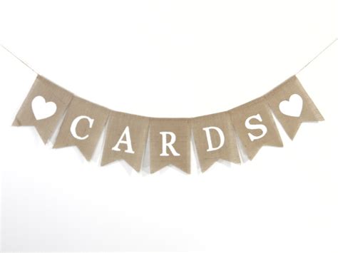 Cards Burlap Banner Cards Wedding Banner Burlap Bunting Bridal