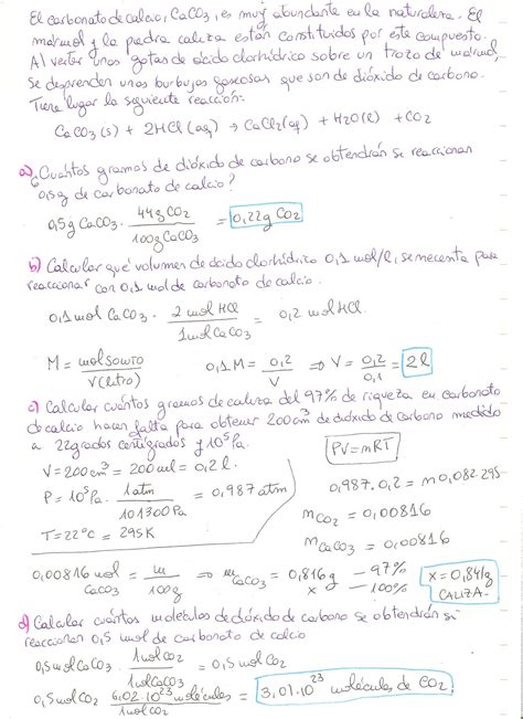 Ejercicio Resuelto De Reacciones Químicas Nivel 4 Eso Enseñanza De Química Notas De