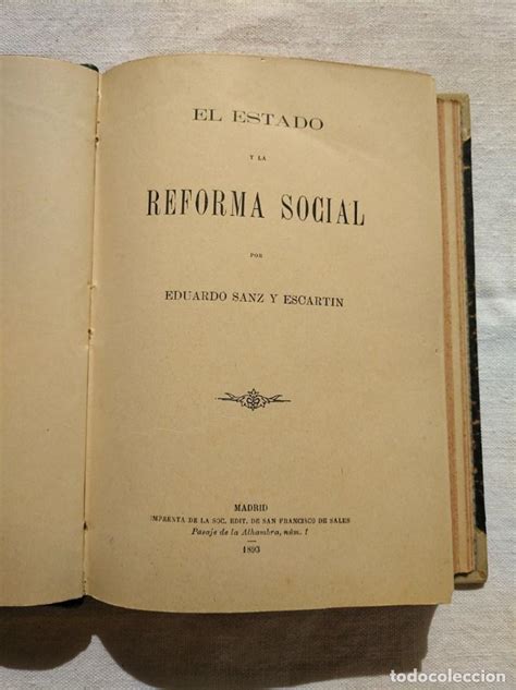 el estado y la reforma social año 1893 Comprar Libros antiguos de