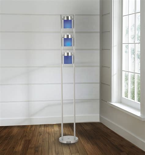 3-Light Adjustable Floor Lamp – Blue