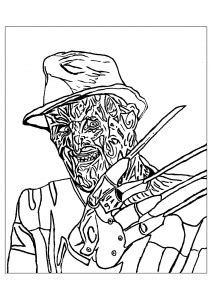 Coloriages De Faciles Freddy Krueger Imprimer Pour Enfants