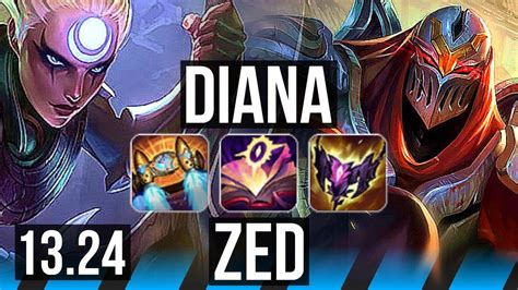 DIANA Vs ZED MID 9 1 10 500 Games Godlike NA Grandmaster 13